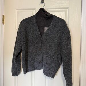 ZARA SEMI-SHEER DETAIL KNIT SWEATER